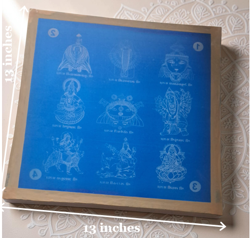 Rangly Kolam Navadurga Rangoli Stencil Wooden 13x13 Inches Pack of 1 piece