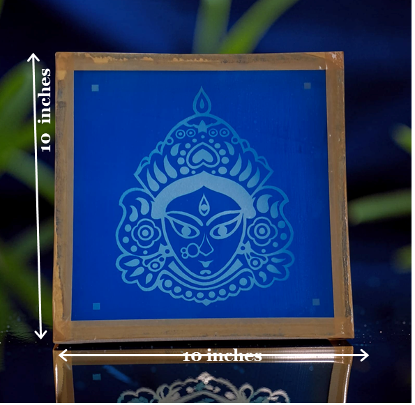 Rangly  Maa Durga Rangoli Design Stencil Wooden 10x10 Inches Pack of 1 piece