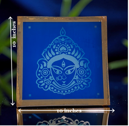 Rangly  Maa Durga Rangoli Design Stencil Wooden 10x10 Inches Pack of 1 piece