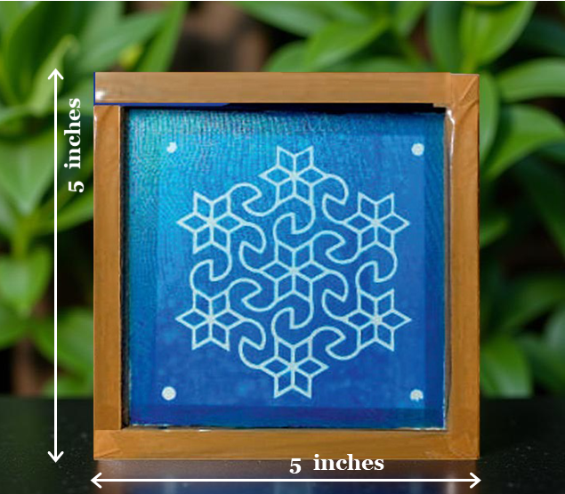 Rangly Star Design  Rangoli Stencil Wooden 5*5 Inches Pack of 1 piece