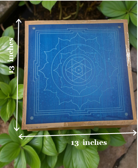 Rangly Sri Yantra Model 5  Rangoli Stencil Wooden 13x13 Inches Pack of 1 piece