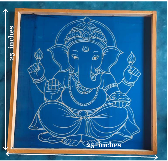 Rangly Jumbo Ganesh  Rangoli Stencil Wooden  25x25 Inches  Pack of 1 Piece