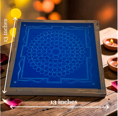 Rangly Haldi Kunku Rangoli Design Stencil Wooden 13x13 Inches Pack of 1 piece