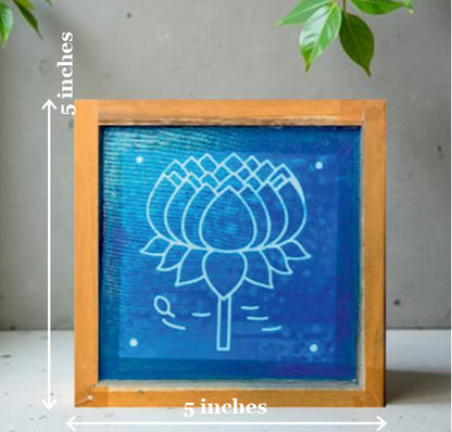 Rangly Lotus Model 2 Rangoli Stencil Wooden 5X5 inches Pack of 1 piece