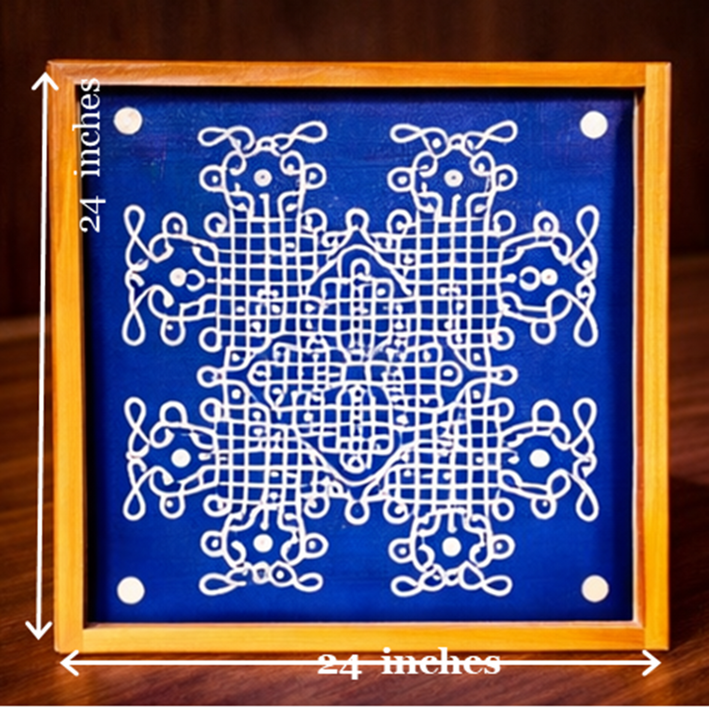 Rangly Jumbo Chikku Kolam Model 4  Rangoli Design Stencil Wooden 24x24 Inches Pack of 1 piece