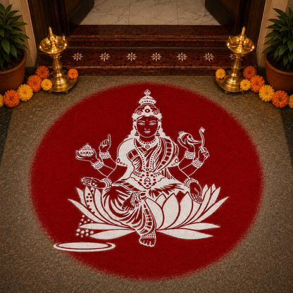 Rangly Saraswathy Rangoli Design Stencil Wooden 10x10 Inches Pack of 1 piece