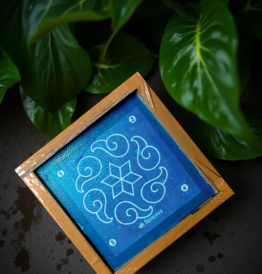 Rangly  Sanghu Design Kolam Rangoli Stencil Wooden 5*5 Inches Pack of 1 piece