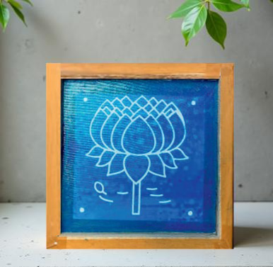 Rangly Lotus Model 2 Rangoli Stencil Wooden 5X5 inches Pack of 1 piece