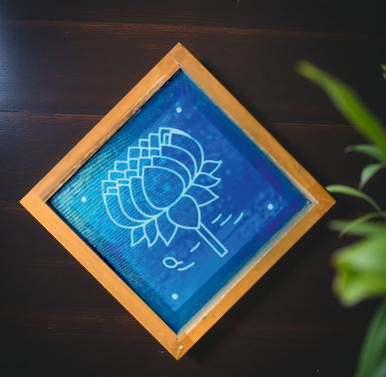 Rangly Lotus Model 2 Rangoli Stencil Wooden 5X5 inches Pack of 1 piece