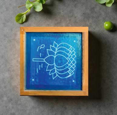 Rangly Lotus Model 2 Rangoli Stencil Wooden 5X5 inches Pack of 1 piece