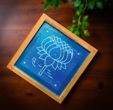 Rangly Lotus Model 2 Rangoli Stencil Wooden 5X5 inches Pack of 1 piece