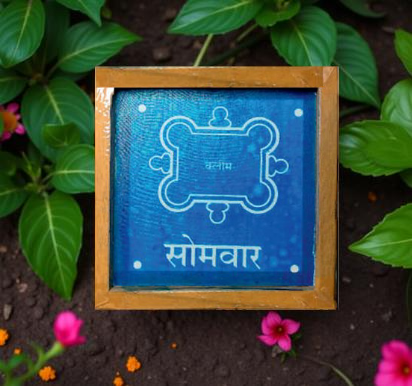 Rangly Marathi Rangoli Stencil Wooden 5X5 Inches Pack of 1 piece