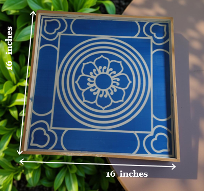 Rangly Jumbo Ashtadalam Yantra Rangoli Stencil Wooden 16x16 Inches Pack of 1 piece