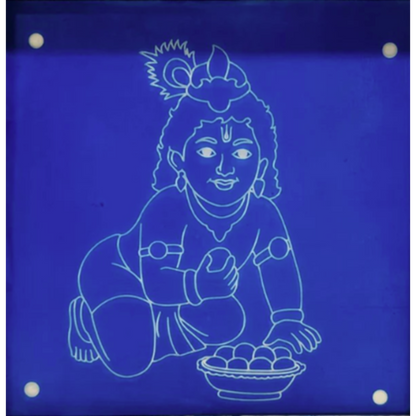 Baby Krishna Face Kolam Stencil - Divine Innocence for Your Home