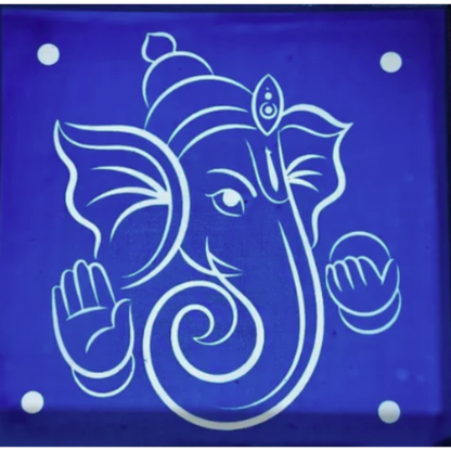 Portrait Ganesha Face Kolam Stencil - Elegant Divine Expression