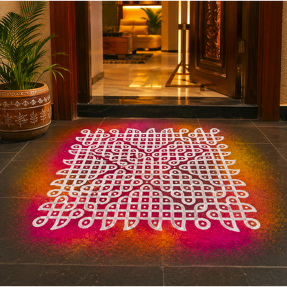 Rangly  Mangala Kambi Big Kolam  Stencil  Pack of 1 piece - WJ2413