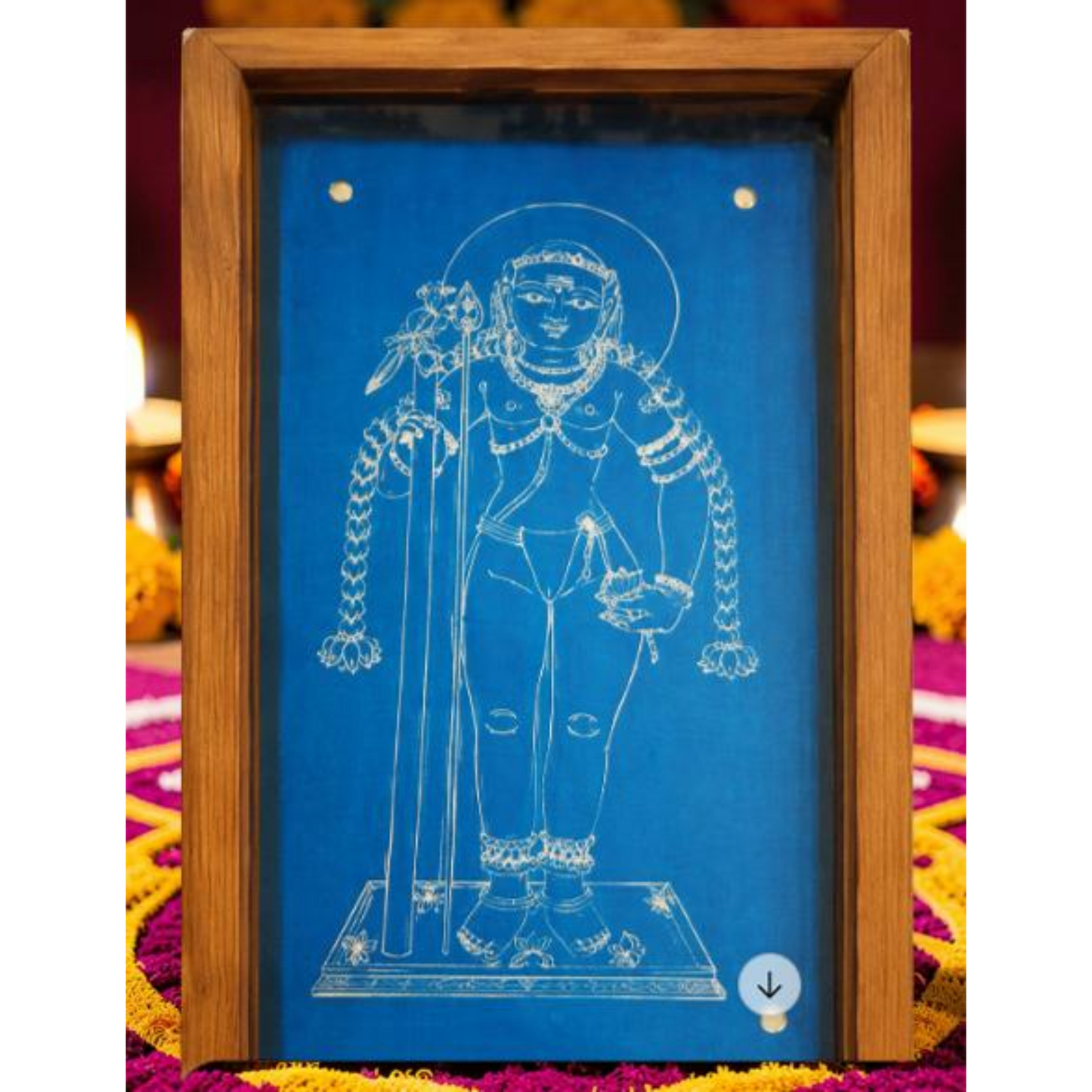 Rangly "Bala Thantayuthapani - God Face" Rangoli Design Stencil Wooden 8x13 Inches Pack of 1 piece