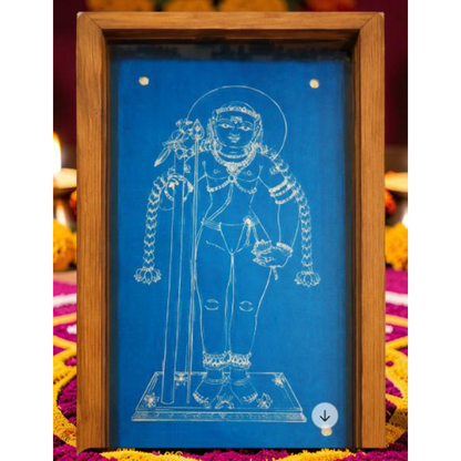 Rangly "Bala Thantayuthapani - God Face" Rangoli Design Stencil Wooden 8x13 Inches Pack of 1 piece