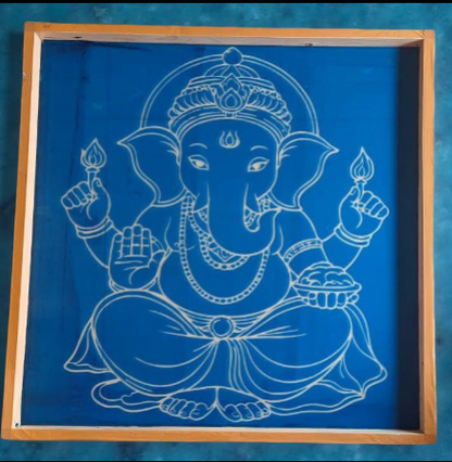 Rangly Jumbo " GANESH" God Face rangoli wooden Stencil -Elevate Your Spiritual Space