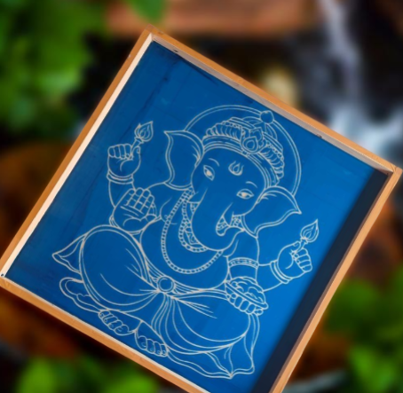 Rangly Jumbo " GANESH" God Face rangoli wooden Stencil -Elevate Your Spiritual Space