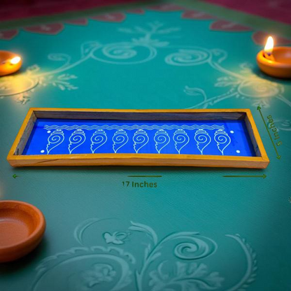 Rangly Shankh Toran   Border  Rangoli Stencil Wooden 5x30 Inches  Pack of 1 Piece