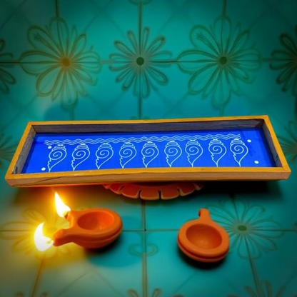 Rangly Shankh Toran   Border  Rangoli Stencil Wooden 5x30 Inches  Pack of 1 Piece