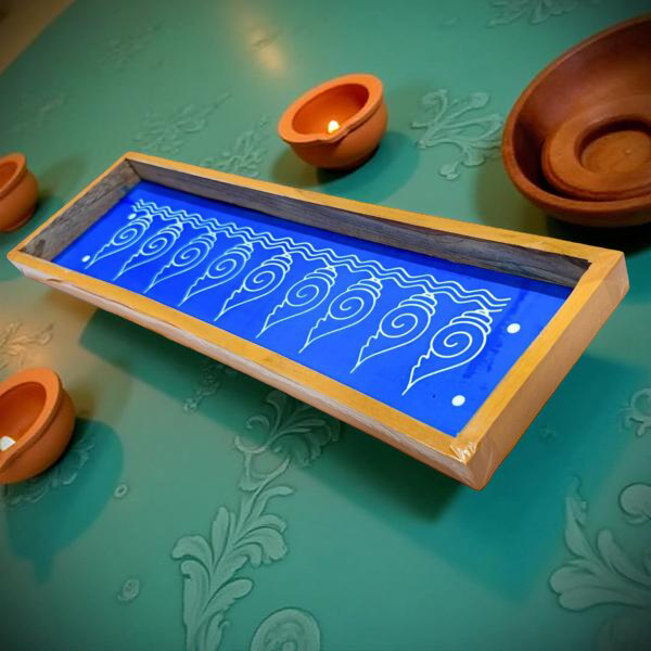 Rangly Shankh Toran   Border  Rangoli Stencil Wooden 5x30 Inches  Pack of 1 Piece