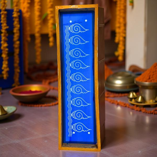 Rangly Shankh Toran   Border  Rangoli Stencil Wooden 5x30 Inches  Pack of 1 Piece