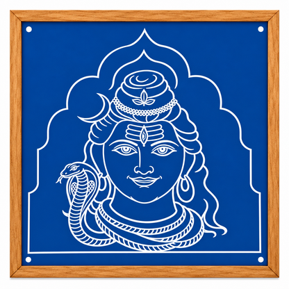 Lord Shiva Face Wooden Kolam Stencil for Pooja, Festivals & Home Decoration
