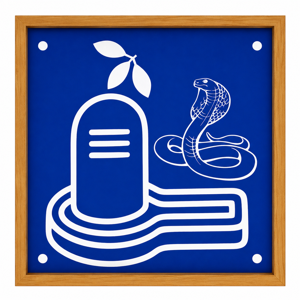 Rangly Shivalinga with Nagam Rangoli Design Stencil Wooden 10x10 Inches Pack of 1 piece