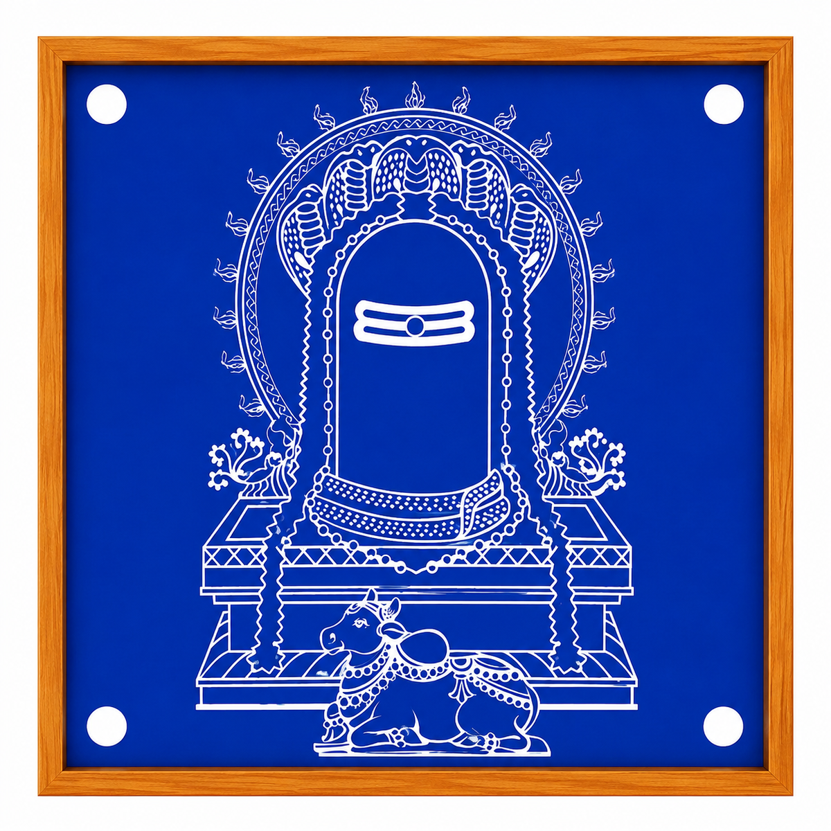 Rangly  Shivalinga with Nandi Rangoli Stencil Wooden  13x13 Inches  Pack of 1 Piece