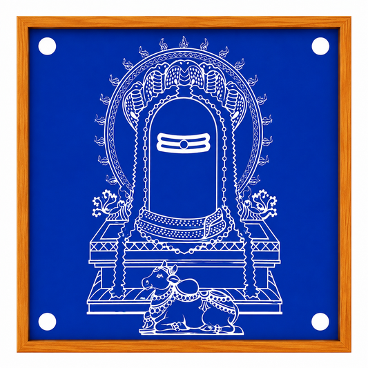 రంగ్లీ శివలింగం నంది రంగోలి స్టెన్సిల్ వుడ్ 13x13 అంగుళాలు 1 పీస్ ప్యాక్