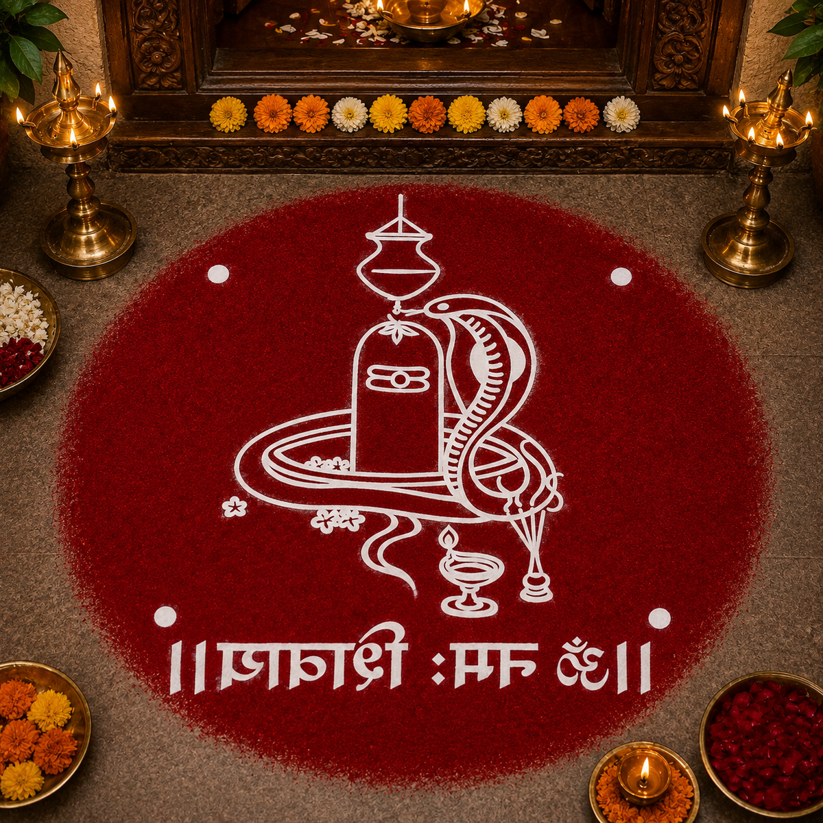 Rangly Shivalingam Rangoli Stencil Wooden 10×10 inches Pack of 1 Piece