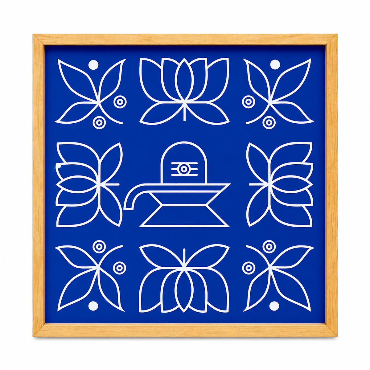 Rangly Shivalingam with flowers Model 5 Rangoli Stencil Wooden 10×10 inches Pack of 1 Piece