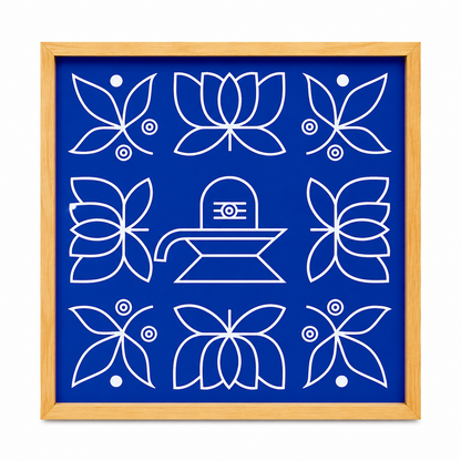 Rangly Shivalingam with flowers Model 5 Rangoli Stencil Wooden 10×10 inches Pack of 1 Piece