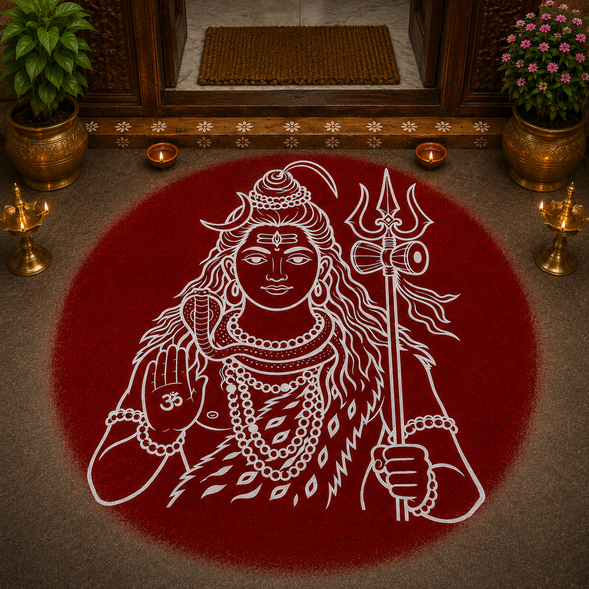 "Sivan Rangoli" wooden Stencil -Elevate Your Spiritual Space