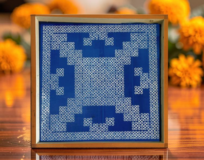 Rangly Jumbo Square South Indian Big Kolam Design Stencil Wooden 16x16 Inches Pack of 1 Piece