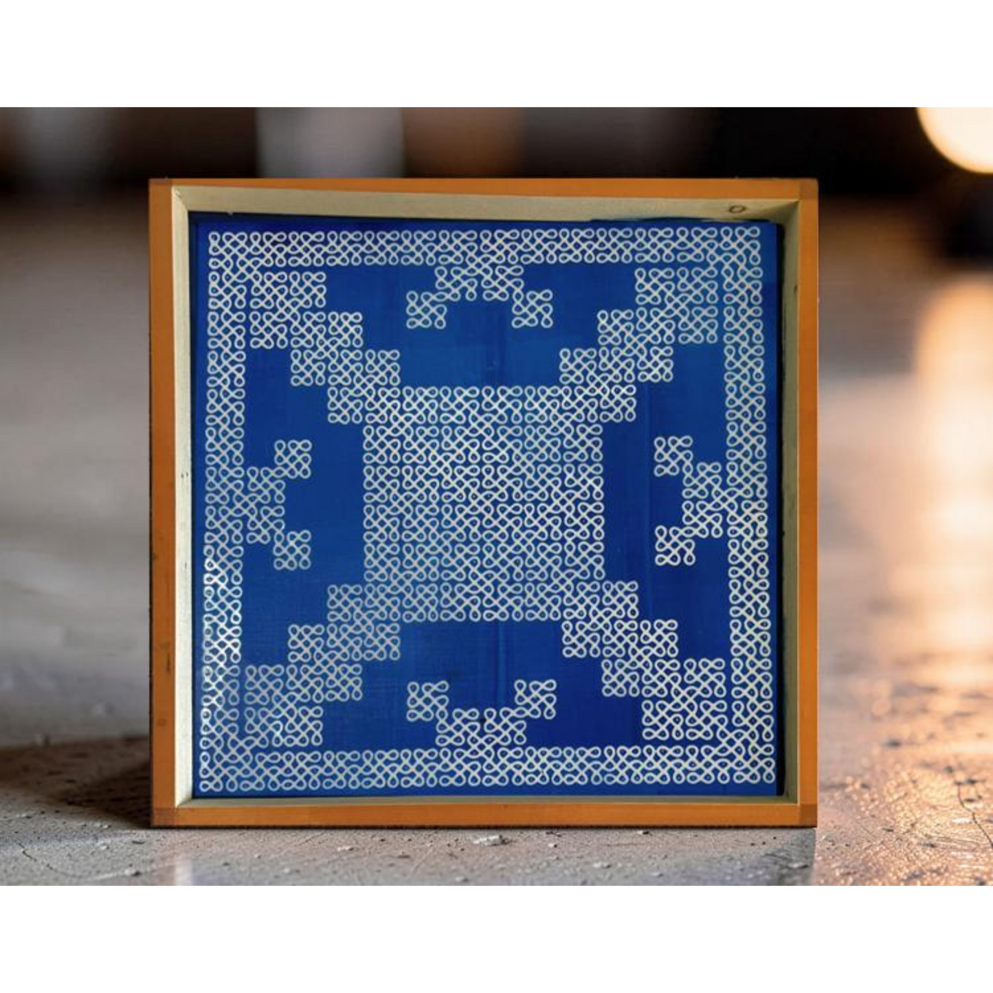 Rangly Jumbo Square South Indian Big Kolam Stencil Wooden 30x30 Inches Pack of 1 piece