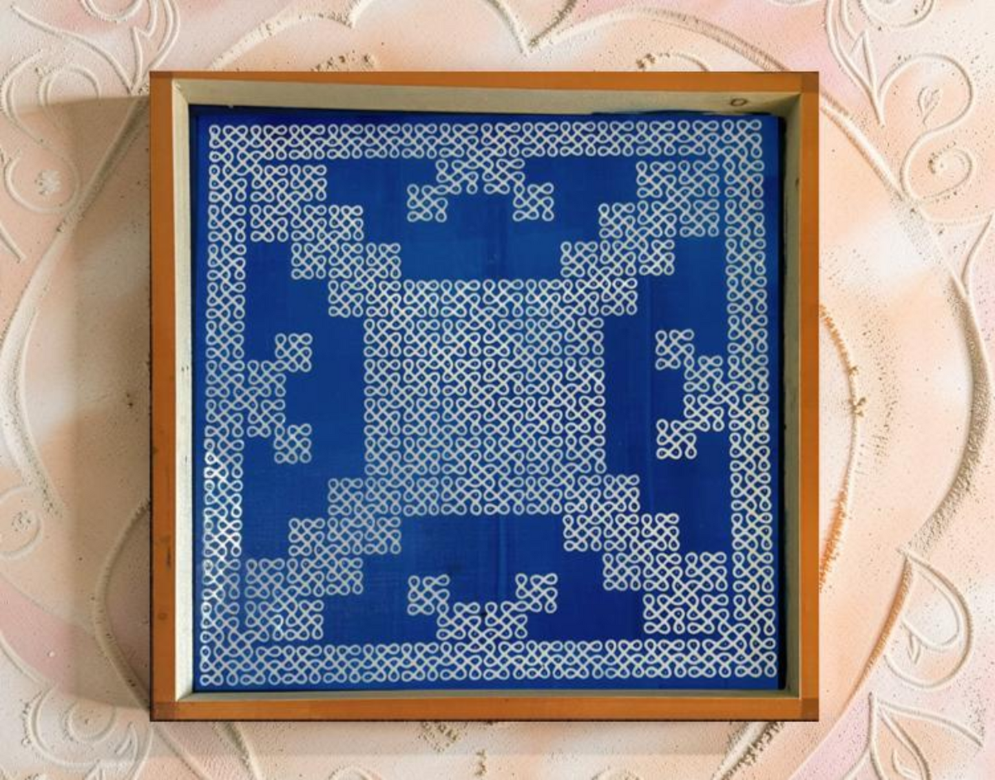 Rangly Jumbo Square South Indian Big Kolam Design Stencil Wooden 25x25 Inches Pack of 1 piece