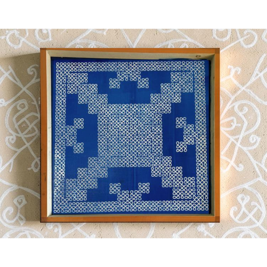 Rangly Jumbo Square South Indian Big Kolam Design Stencil Wooden 16x16 Inches Pack of 1 Piece