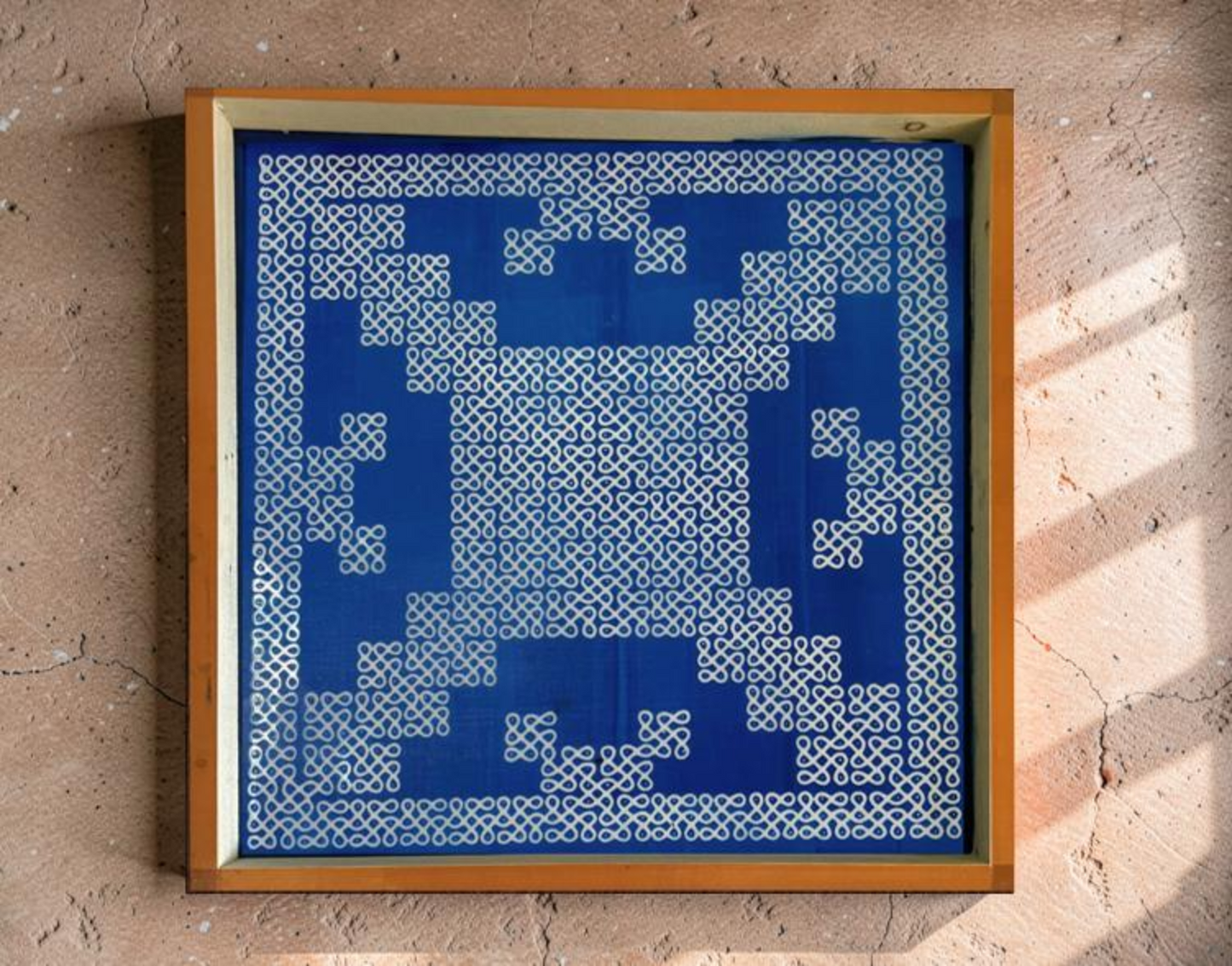 Rangly Square South Indian Big Kolam Stencil Wooden Pack of 1 piece