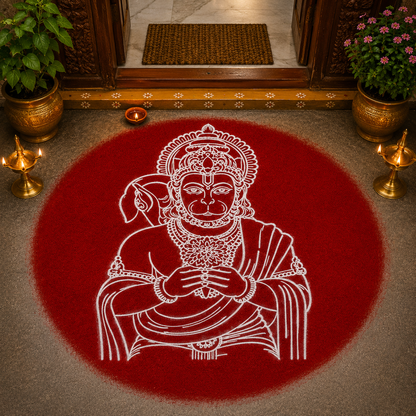 "Sri Hanuman" God Face Rangoli wooden Stencil -Elevate Your Spiritual Space