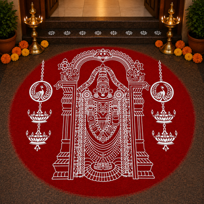 Sri Venkateshwara Kolam Stencil - Mangala Ashirwad
