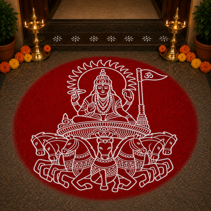 Surya Bhagwan Rangoli Design Stencil Wooden Pack of 1 piece _Rangly