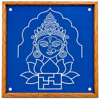 Swasthi Devi Wooden Kolam Stencil for Pooja, Festivals & Home Entrance Decoration