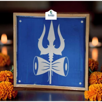Trishul Face Kolam Stencil - Symbol of Divine Power and Protection