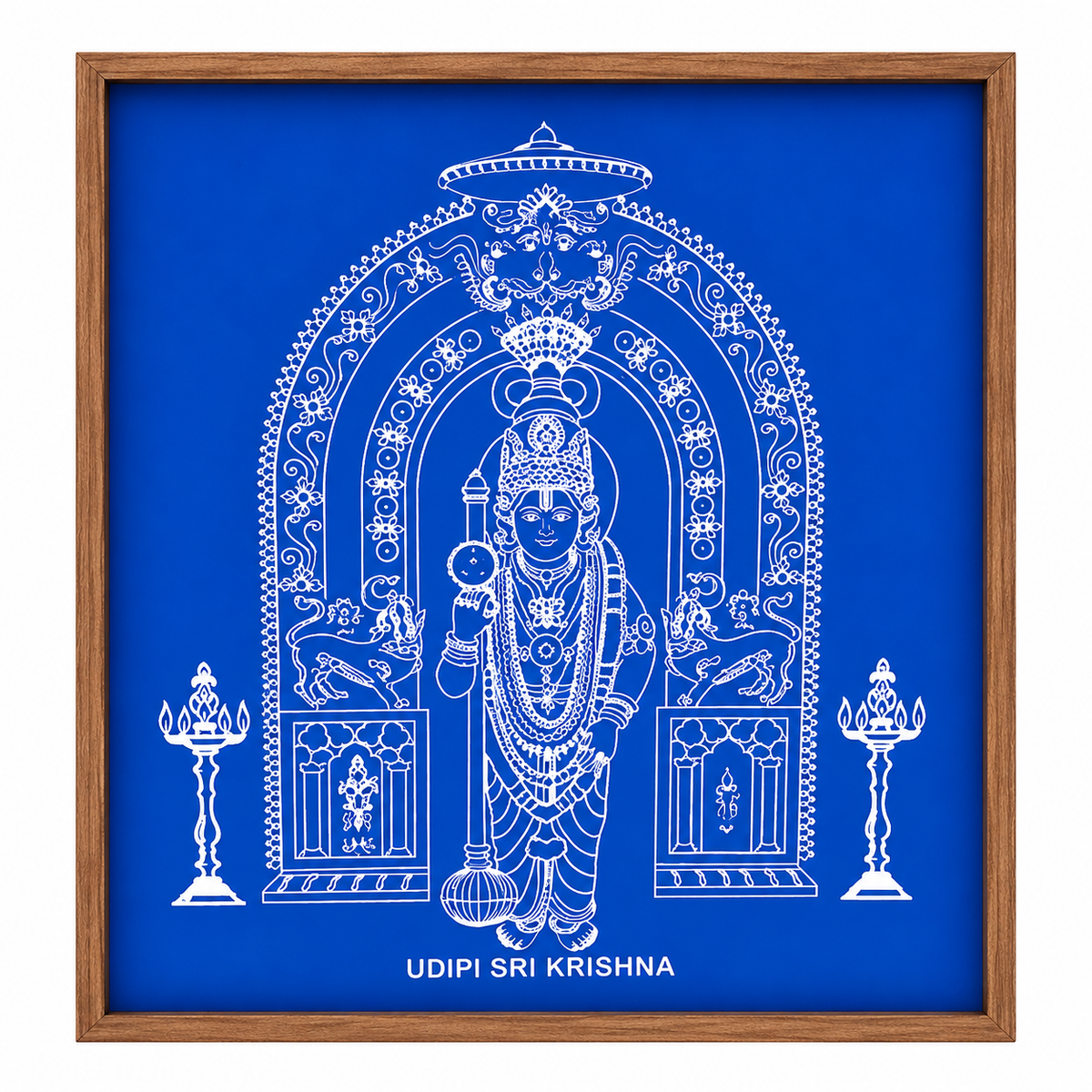 "Udipi Sri Krishana"Rangoli wooden Stencil -Elevate Your Spiritual Space