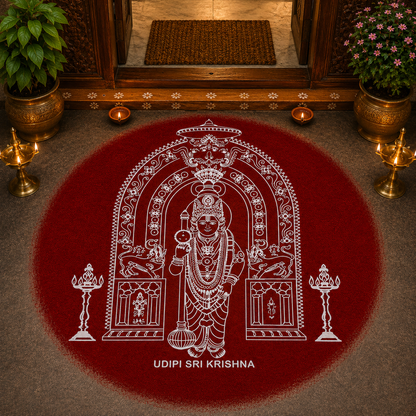 "Udipi Sri Krishana"Rangoli wooden Stencil -Elevate Your Spiritual Space