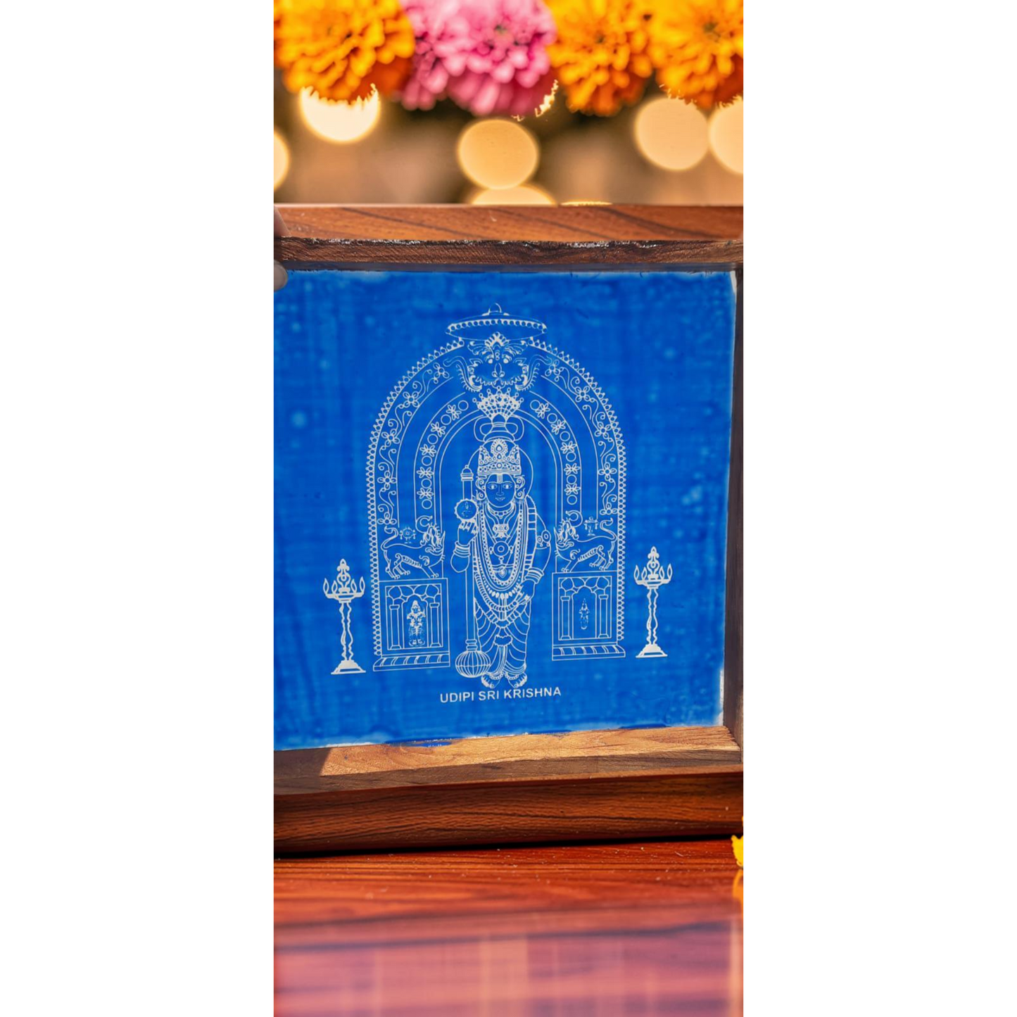 "Udipi Sri Krishana"Rangoli wooden Stencil -Elevate Your Spiritual Space
