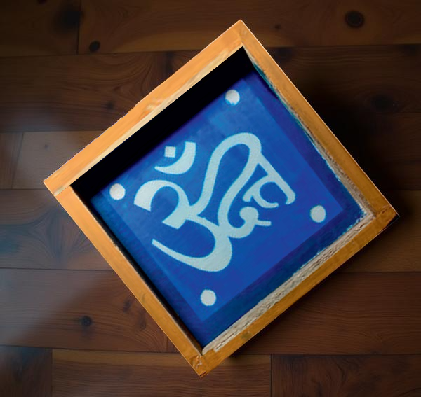 Rangly Om Symbol (Stylized) Rangoli Stencil Wooden 5*5 Inches Pack of 1 piece